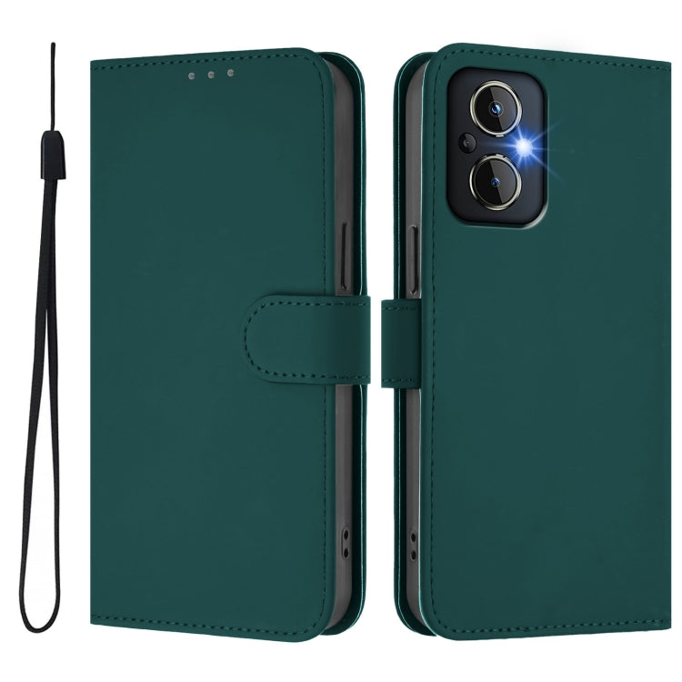 Funda de Cuero con Cordón para OnePlus Nord N20 5G Textura Piel (Verde Oscuro)