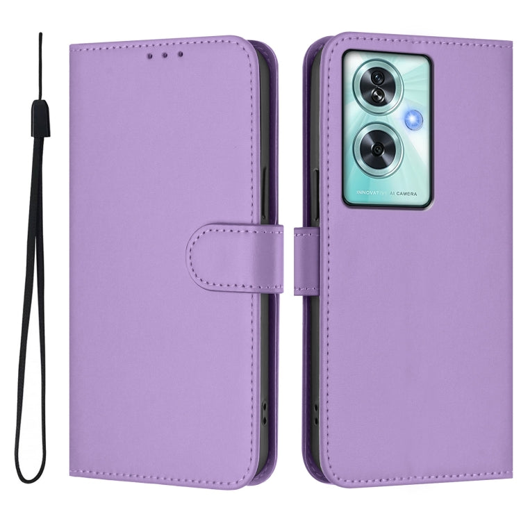 Funda de Cuero con Cordón para OnePlus Nord N30 Se 5G con Tacto de Piel (Morado Lavanda)