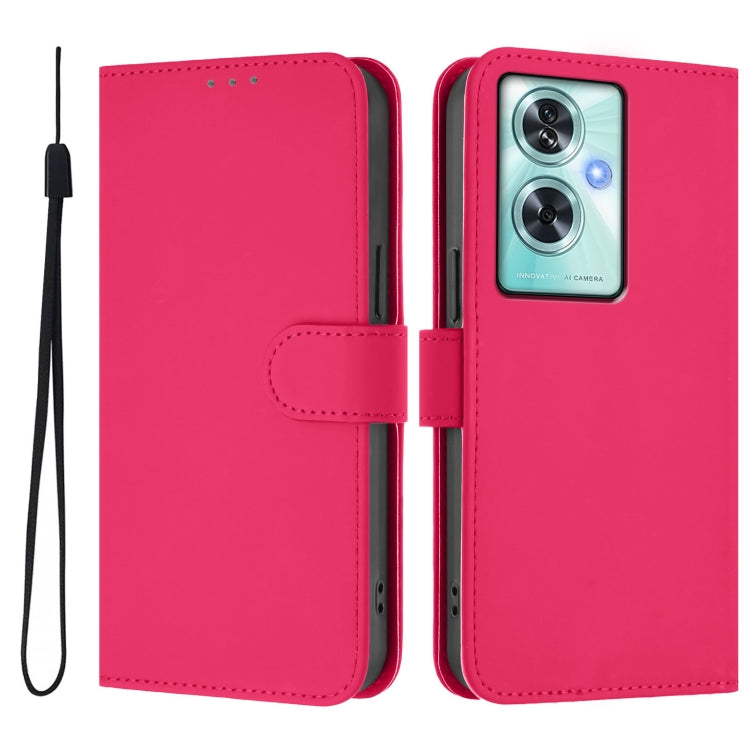 Funda de Cuero con Cordón para OnePlus Nord N30 Se 5G (Rosa y Rojo)
