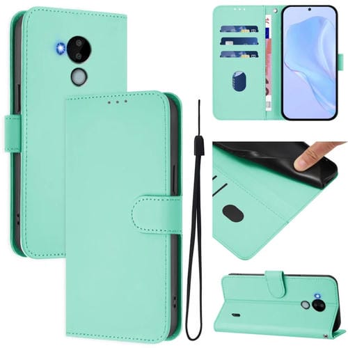Funda de Piel con Cordón para Nokia C30 (Verde Menta) Tacto Suave