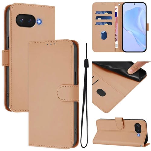 Funda de Piel para Google Pixel 9A con Tacto Suave y Color Liso (Desnudo)