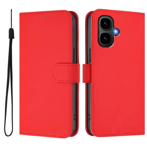 Funda de cuero con textura de piel y cordón para Infinix Smart 10 4G (rojo)