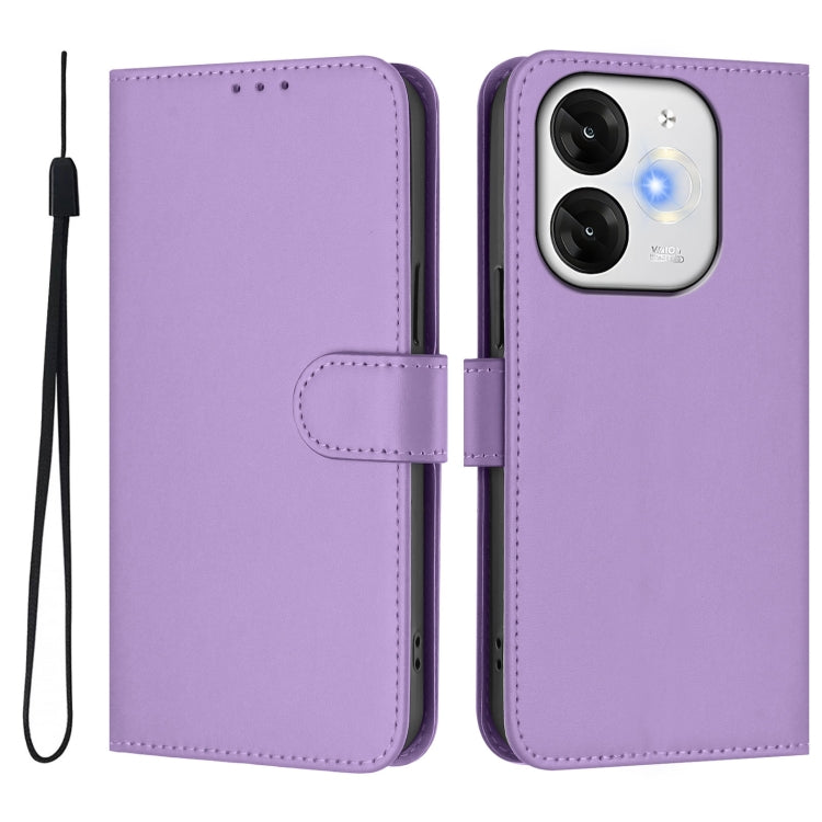 Funda de Piel Sintética con Cordón para Teléfono Itel A80 4G (Morado Lavanda)