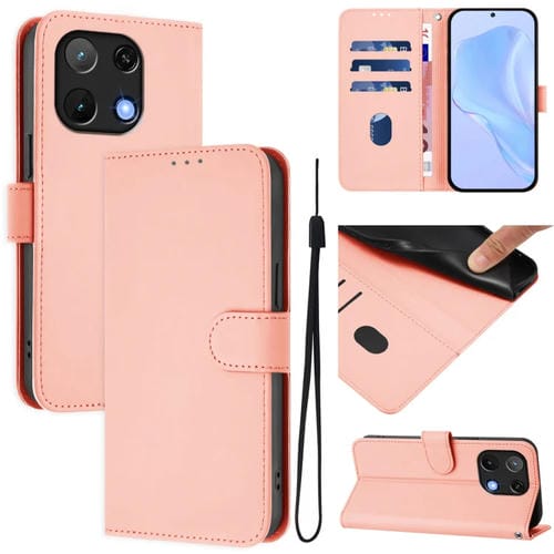 Funda de Piel Sintética con Cordón para Umidigi Note 90 con Tacto Suave (Rosa)
