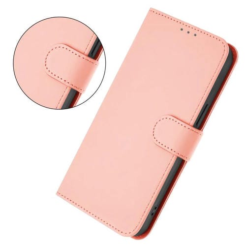 Funda de cuero con textura de piel y cordón para ZTE Blade A52 Lite (rosa)