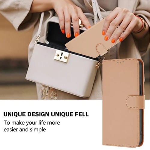 Funda de piel con cordón para ZTE Blade A52 Lite (color piel)
