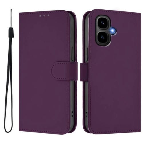 Funda de piel con cordón para Tecno Pop 10, color liso y tacto suave (violeta)
