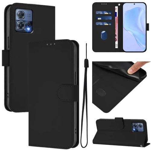 Funda de Piel Sintética con Cordón para Motorola Moto S30 Pro 5G (Sólido)