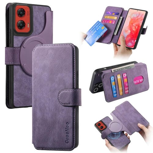 Funda de Cuero Retro Antirrobo con Rfid para Motorola Moto G Stylus 5G (2024) (Morado)