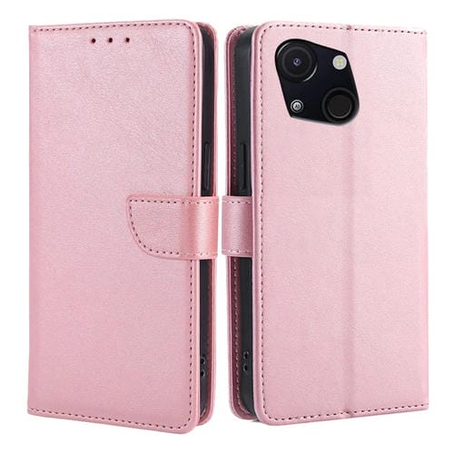 Funda de Piel con Tapa y Hebilla para Teléfono Itel A50C 4G (Oro Rosa)
