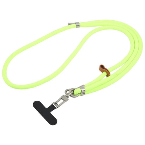 Cordón para cuello ajustable antipérdida 8mm con hebilla plateada para teléfono móvil (Verde Fluorescente)