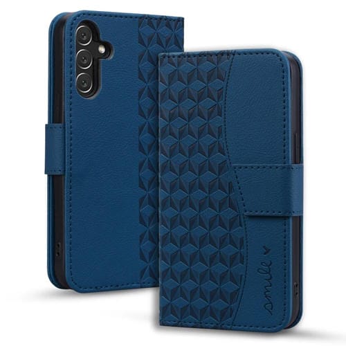 Funda de Cuero Samsung Galaxy A26/A16 5G Hebilla de Diamante y Cordón (Azul Real)
