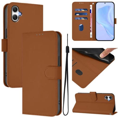 Funda Piel Sintética con Cordón Samsung Galaxy A06 4G/A06 5G (Marrón)