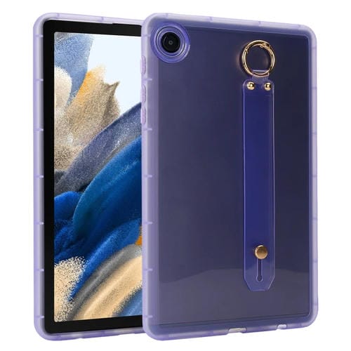 Funda híbrida de TPU suave para Tablet Samsung Galaxy Tab A8 10.5 (2021) X200 con soporte para pulsera (Morado)