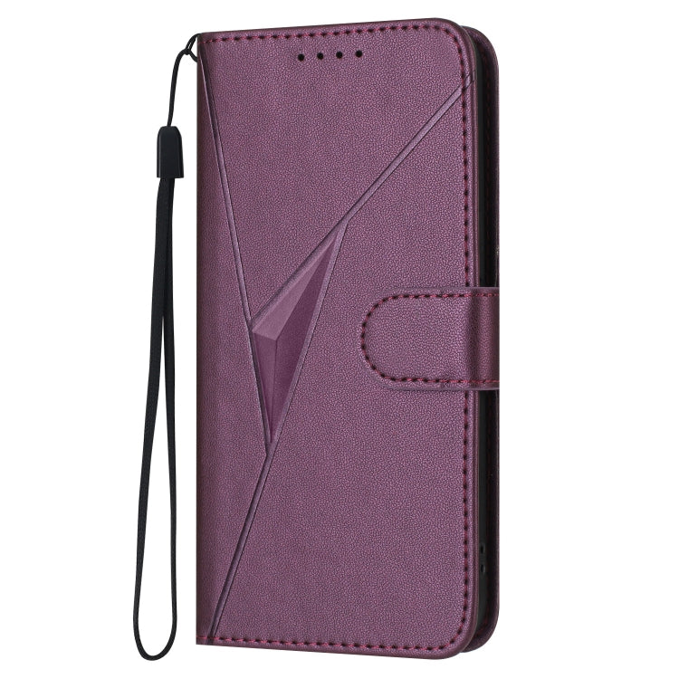 Funda de Cuero con Cierre de Hebilla y Diseño Triangular para OnePlus 9 (Morado Oscuro)
