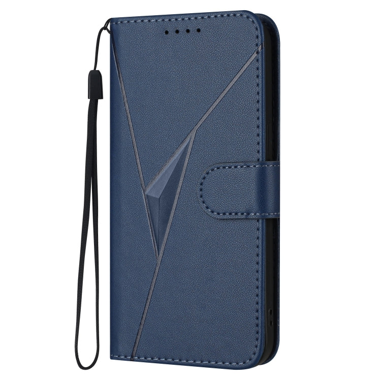 Funda de Cuero para OnePlus 9 Pro con Cierre de Hebilla y Diseño Triangular (Azul Real)