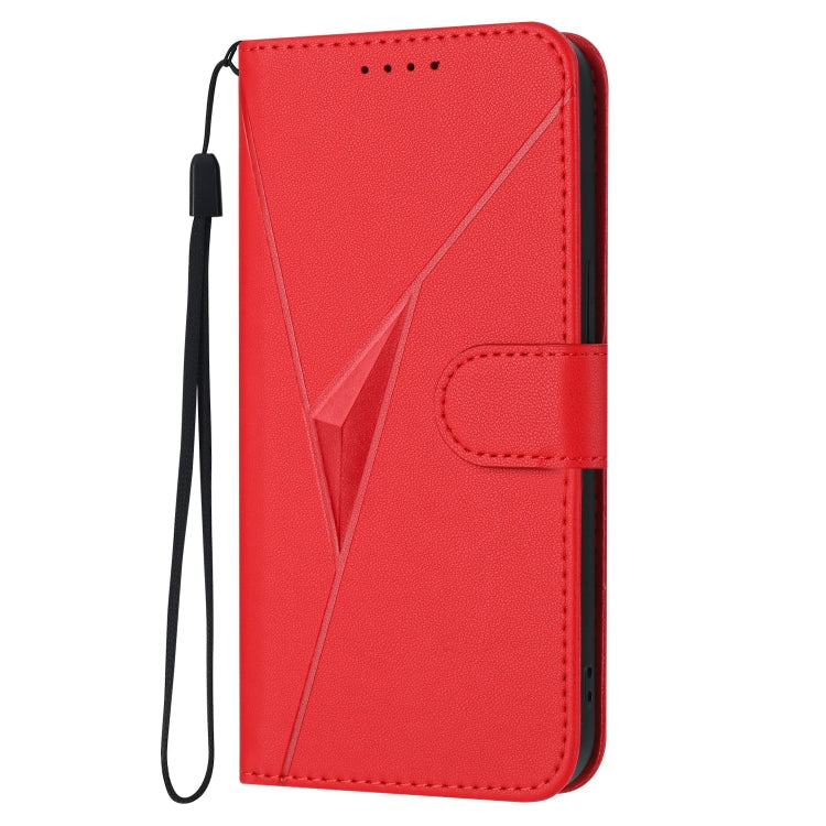Funda de Cuero para OnePlus Nord Ce 5G con Cierre de Hebilla y Diseño Triangular (Rojo)