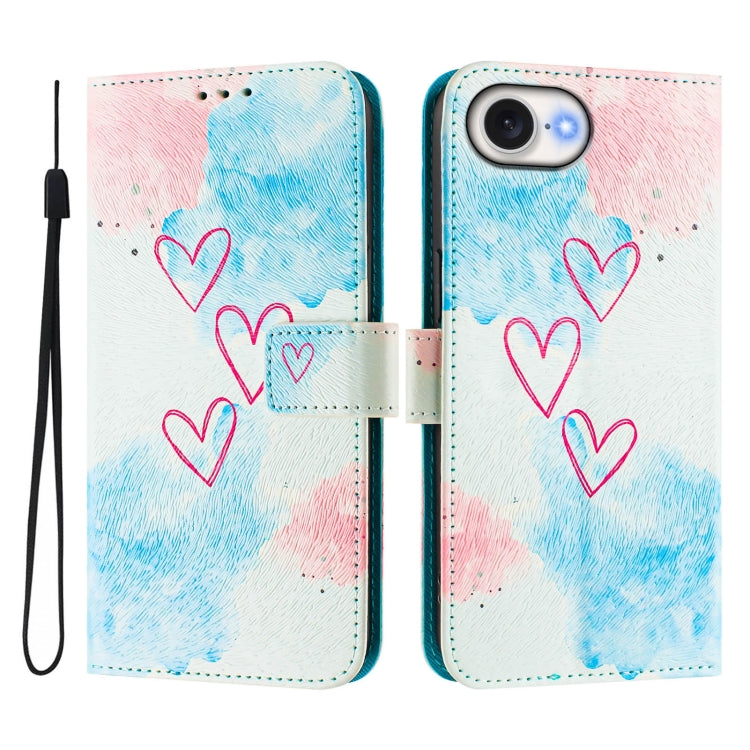 Funda de Cuero para iPhone 16E con Diseño de Dibujo Artístico (Love Me)