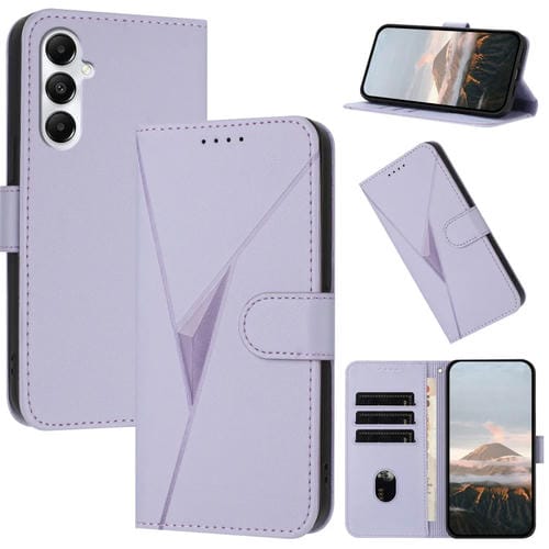 Funda de Cuero Samsung Galaxy M35 Cierre Hebilla Diseño Triangular (Morado Claro)