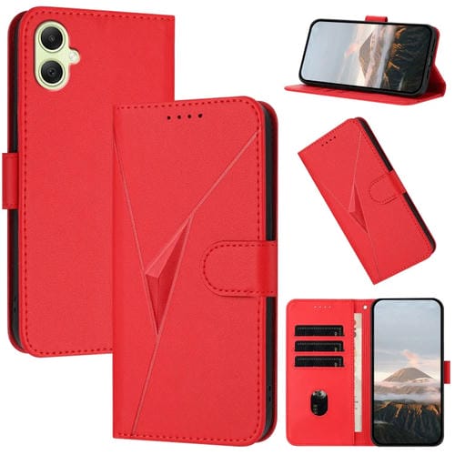 Funda de Cuero Samsung Galaxy A05 Cierre Hebilla Diseño Triangular (Rojo)