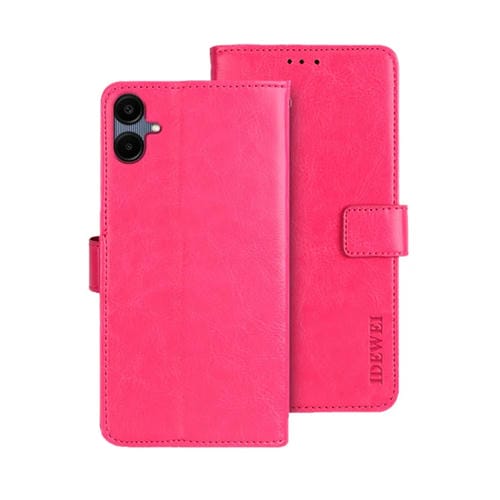 Funda Cuero Samsung Galaxy A06 4G Textura Crazy Horse (Rosa y Rojo)
