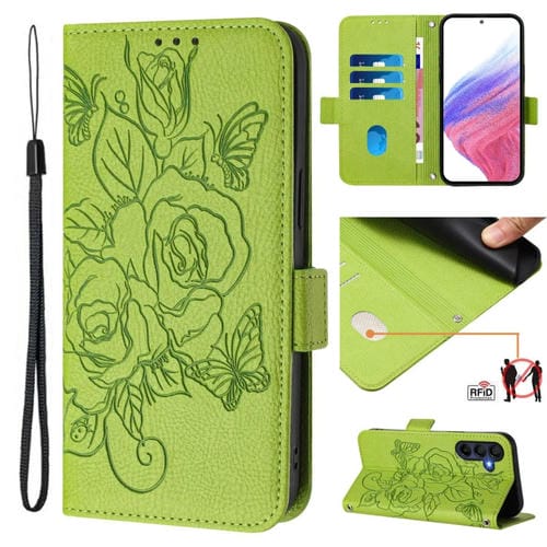 Funda de Cuero Antirrobo con Rfid para Samsung Galaxy A26 (Verde)