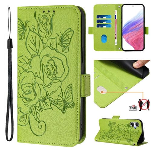 Funda de Cuero Antirrobo con Rfid para Samsung Galaxy A06 5G/4G (Verde)