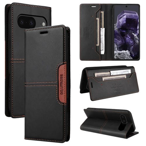 Funda de Cuero Antirrobo Rfid Gqutrobe G01 para Google Pixel 8 (Negra)