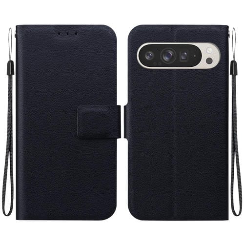 Funda de Cuero Ultrafina con Hebilla Magnética para Google Pixel 9 Pro XL (Negra)