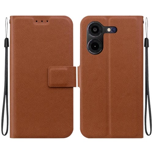 Funda de Cuero con Hebilla Magnética Ultrafina para Teléfono Tecno Pova 5 Pro (Marrón)