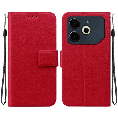 Funda de Cuero Ultradelgada para Tecno Pova 6 Neo con Hebilla Magnética (Rojo)