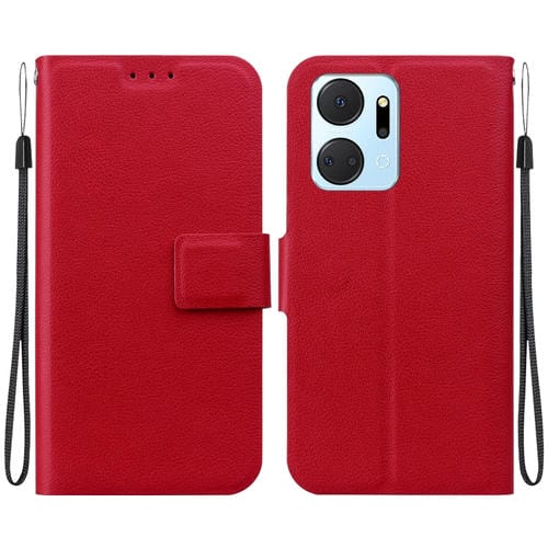 Funda de Cuero Ultradelgada con Hebilla Magnética para Honor X7A (Rojo)