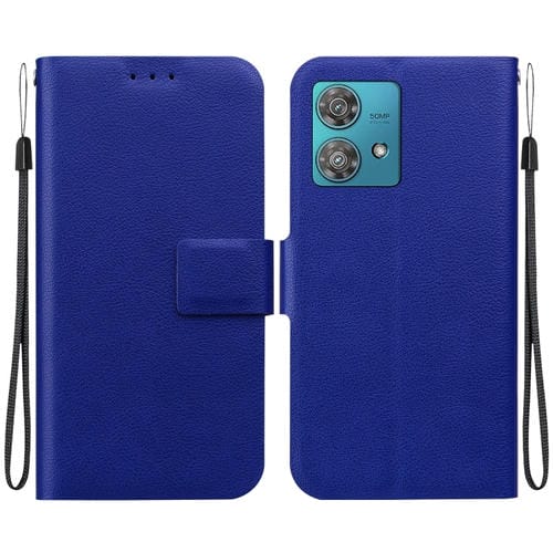 Funda de Cuero con Hebilla Magnética Ultrafina para Motorola Edge 40 Neo (Azul)