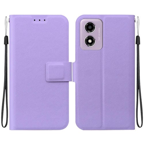 Funda de Cuero Ultrafina con Hebilla Magnética para Motorola Moto E14/Moto G04S (Morado)