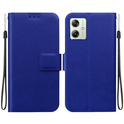Funda de Cuero Ultrafina con Hebilla Magnética para Motorola Moto G54 (Azul)