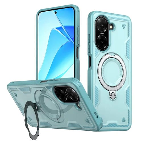 Funda híbrida de TPU con soporte de anillo MagSafe para Redmi A5 4G (171,7 mm) y Poco C71 (azul claro)