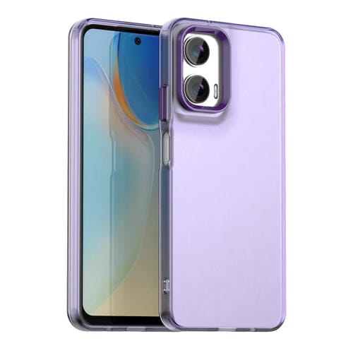 Funda híbrida TPU Motorola Moto G35 5G a prueba de golpes Candy PC (Morado)