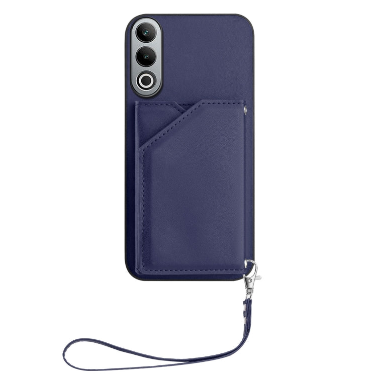 Funda para Teléfono OnePlus Nord Ce4 con 4 Ranuras para Tarjetas y Correa (Azul)