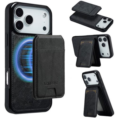 Funda para iPhone 17 Pro LC.IMEEKE L3 con tarjetero RFID desmontable y Magsafe (negra)
