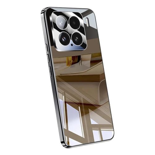 Funda Protectora Completa A Prueba De Golpes Con Diseño De Cristal De Hielo Galvanizado Para Xiaomi 15 Pro (Negra)