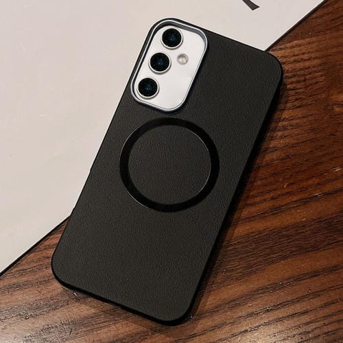 Funda para Teléfono Samsung Galaxy A25 Magsafe Cobertura Total Diseño Cuero (Negro)
