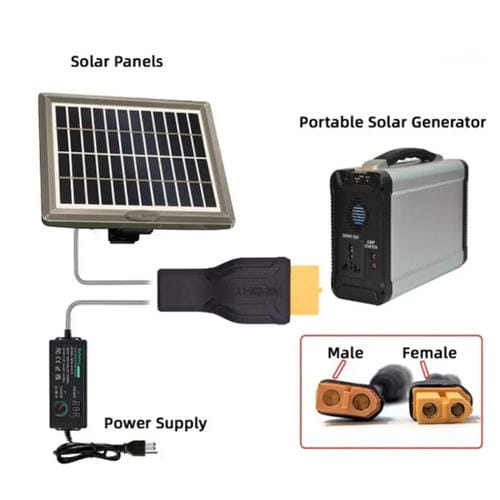 Adaptador XT-025 XT60 Macho a 5,5 x 2,1 Hembra de Intercambio