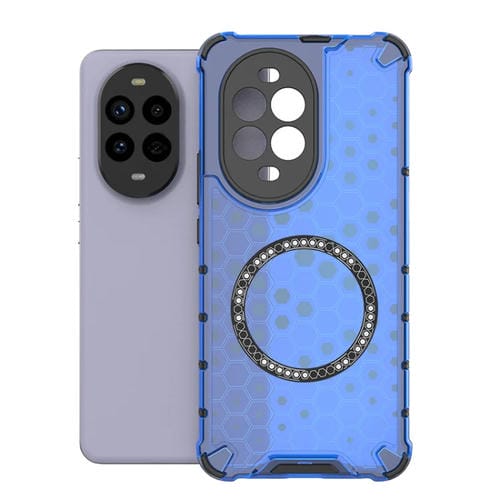 Funda para Teléfono Huawei Nova 13 Pro 5G con Anillo Magnético y Diseño Panal (Azul)