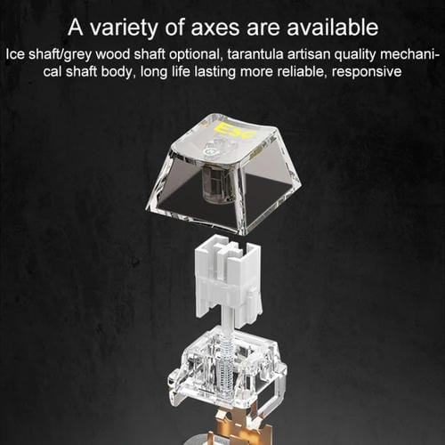 Teclado Mecánico Aula F98 Pro 99 Teclas con Cable, 2,4 G, Bluetooth, RGB, Eje Ice Soul (Negro Transparente)