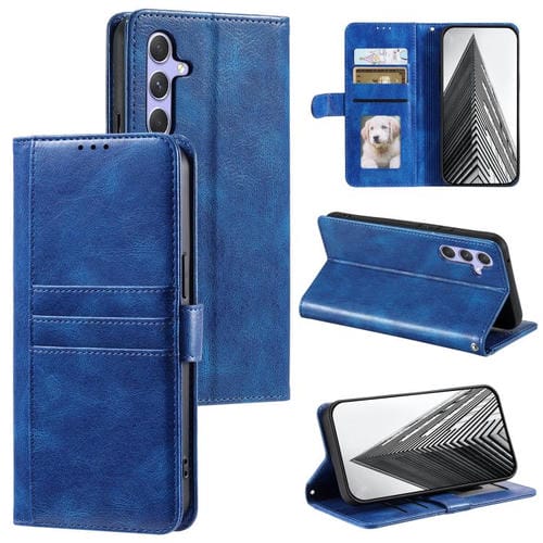 Funda de cuero con tapa para Samsung Galaxy A17 5G (azul)