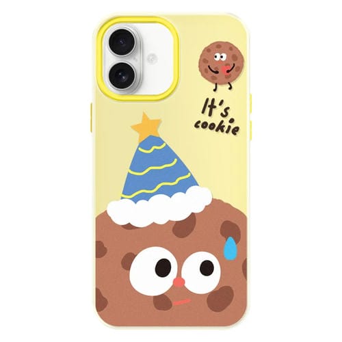 Funda híbrida TPU y Policarbonato iPhone 16 Plus protección (Celebration Cookies Yellow)