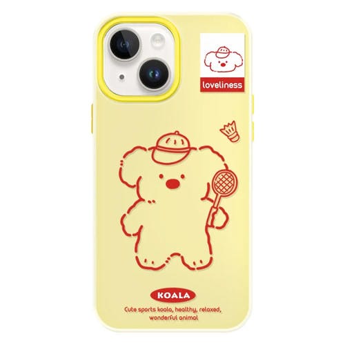 Funda híbrida TPU PC para iPhone 14 Plus con tacto sedoso (Amarillo Koala)