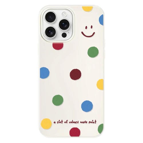 Funda híbrida TPU y PC iPhone 14 Pro Max Tacto Sedoso (Sonrisa de Lunares en Blanco)