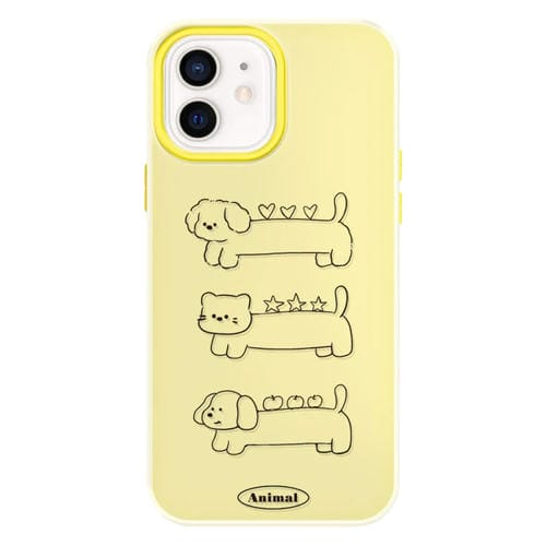 Funda híbrida TPU Policarbonato iPhone 11 Líneas de Animales (Amarillo)