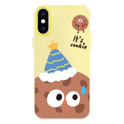 Funda híbrida TPU Policarbonato iPhone Xs Max Tacto Sedoso (Celebration Cookies Yellow)